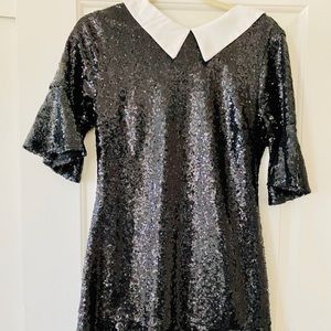 Black and white sequins dress